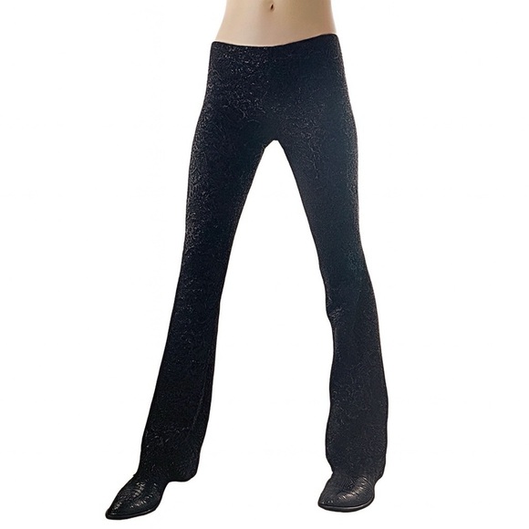 BETSEY JOHNSON New York Vintage 90s Y2K Metallic Lace Pants Made in USA